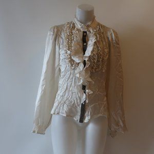 Etro Cream Ruffled Blouse